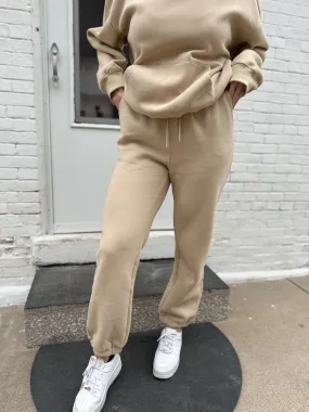 Taupe Soft & Cozy Fleece Joggers