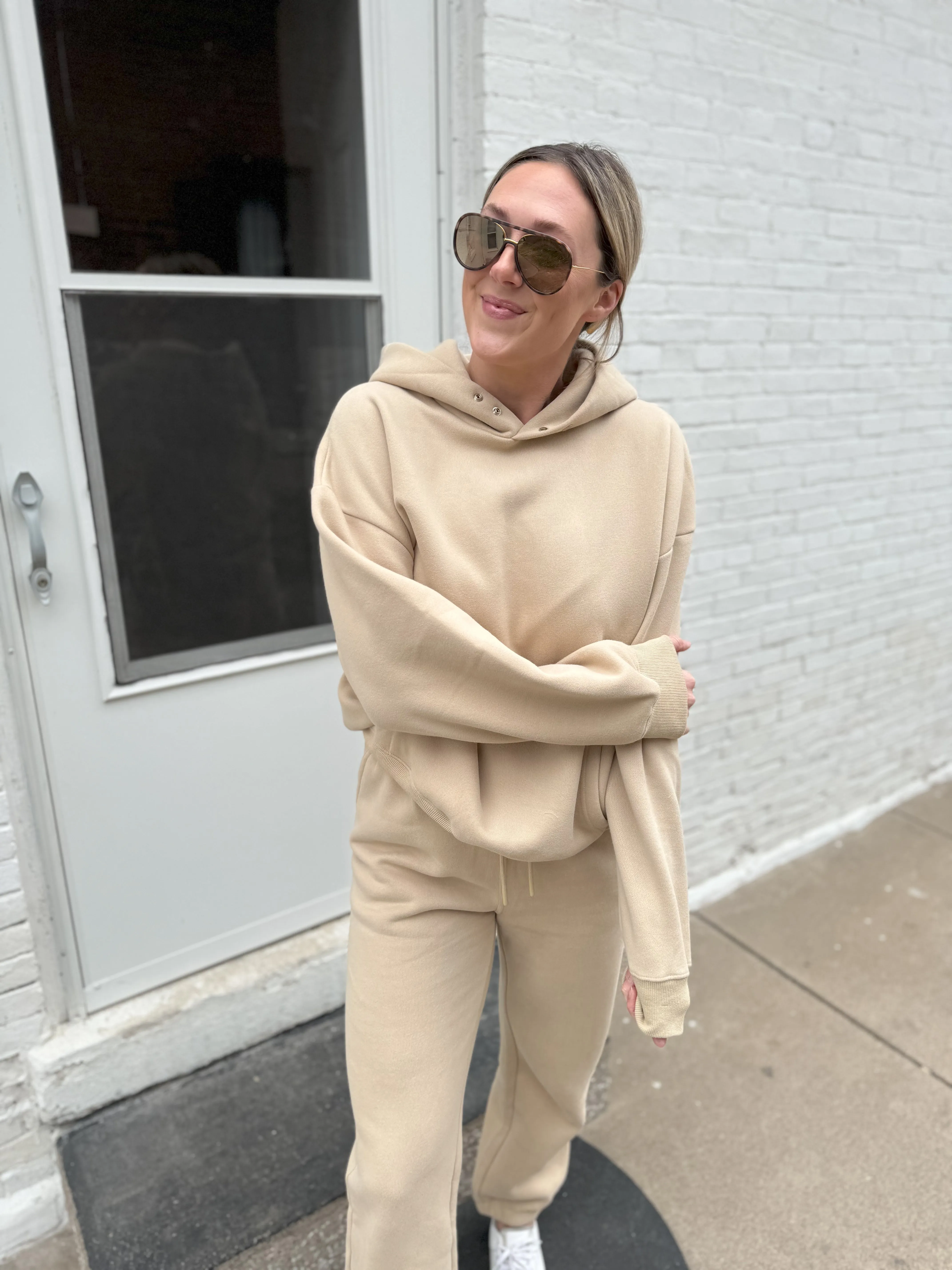 Taupe Soft & Cozy Fleece Joggers