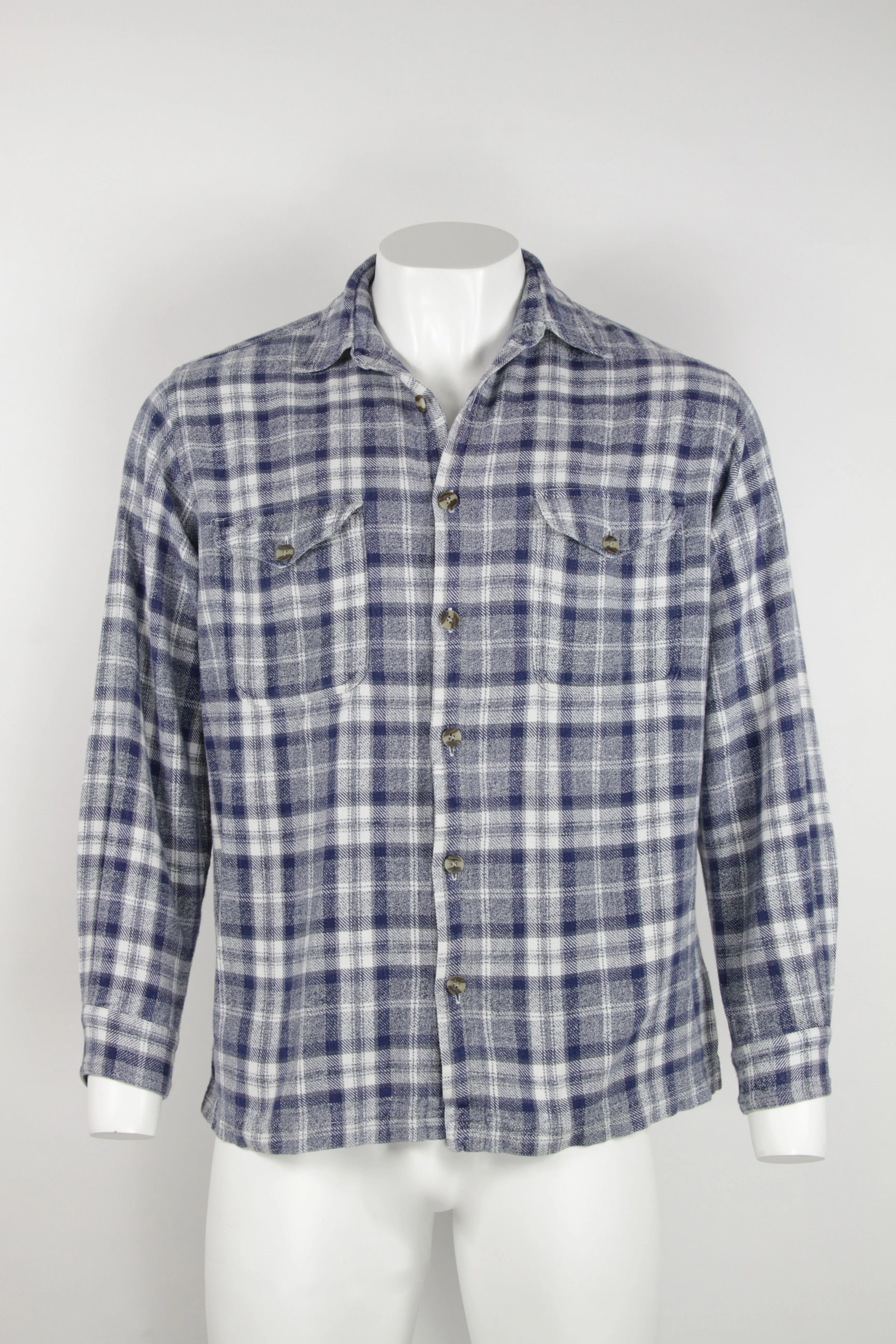 Thick checked flannel shirt - L