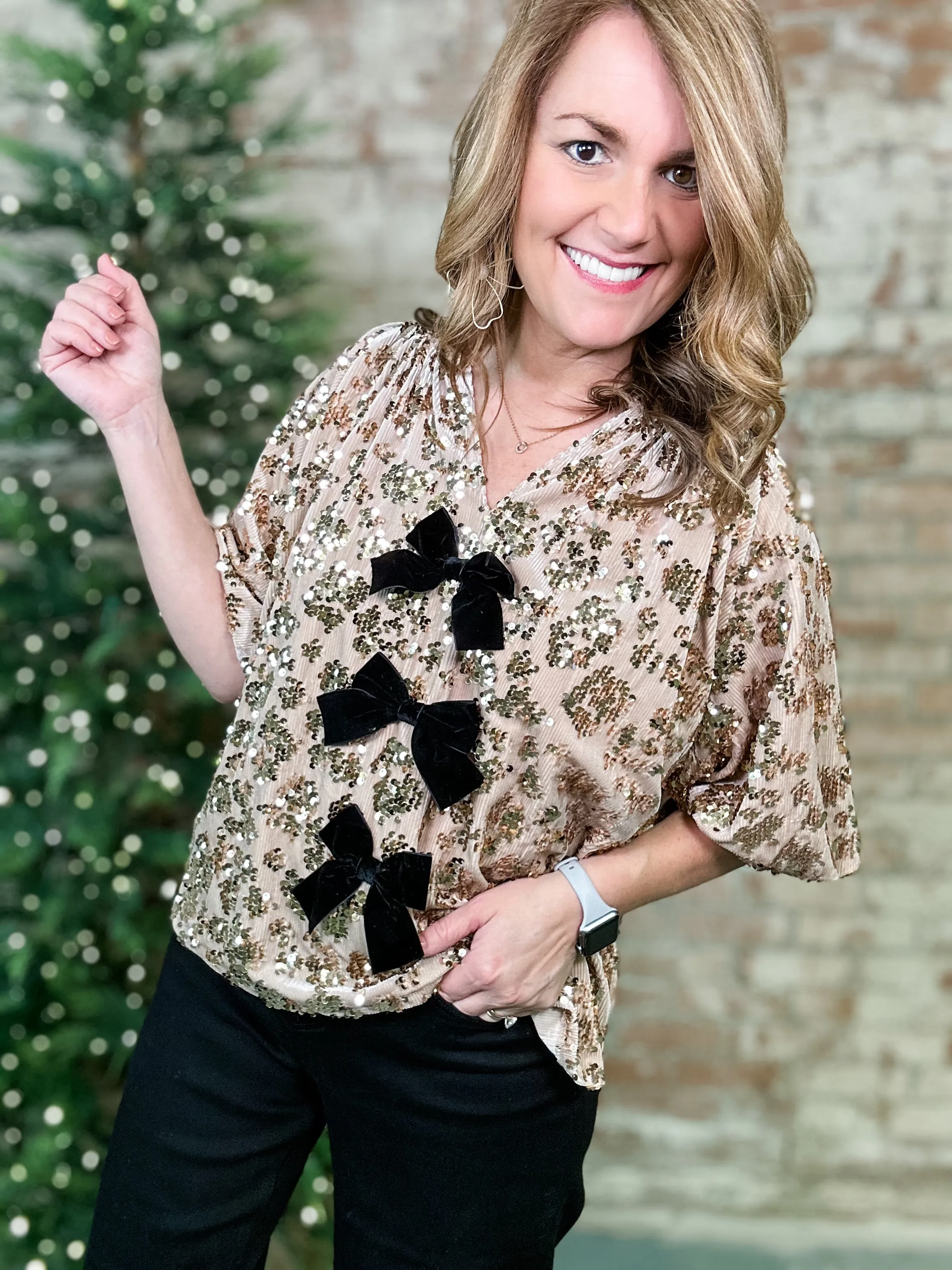 THML Winter Wonders Velvet Top - FINAL SALE