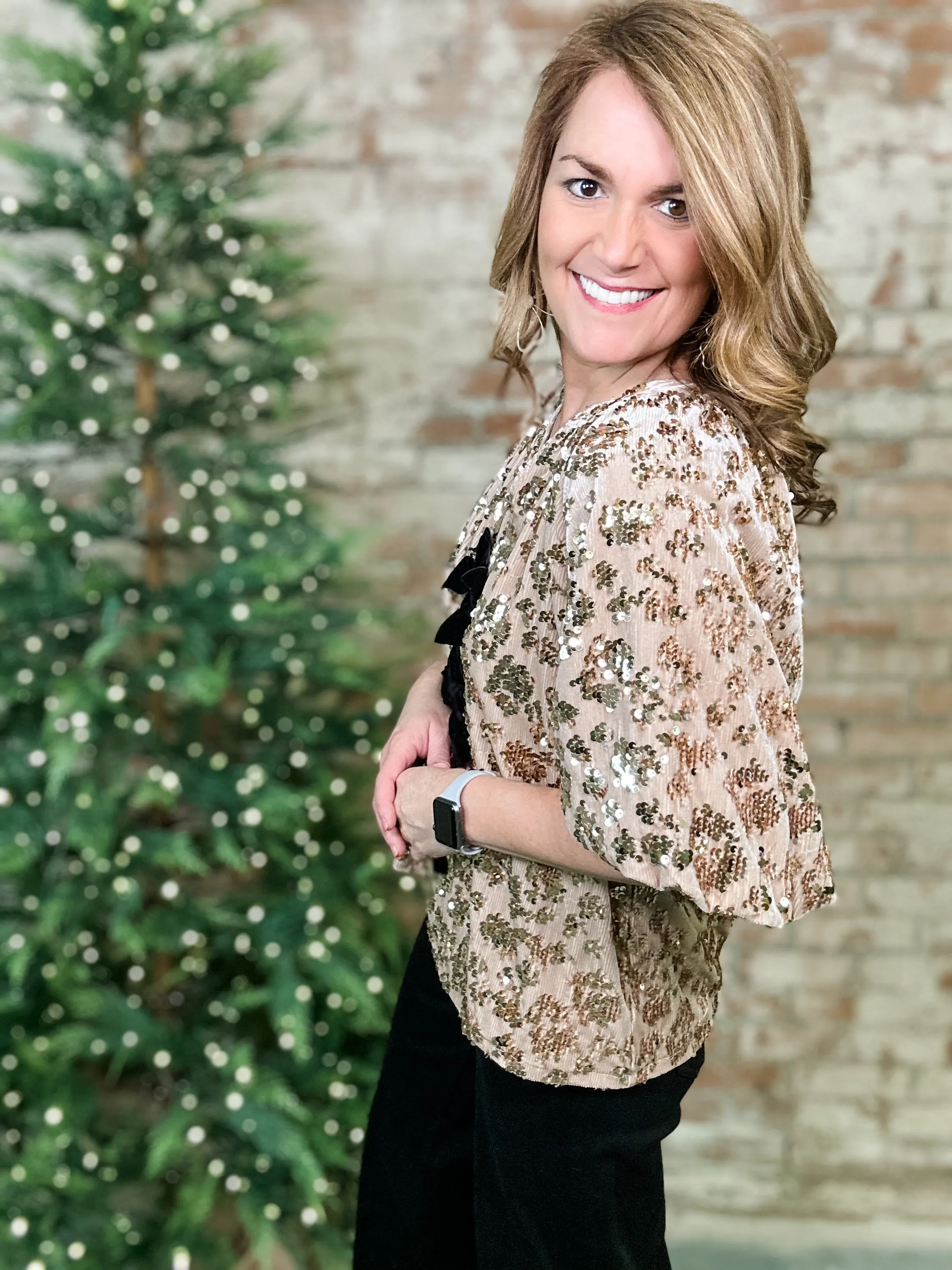 THML Winter Wonders Velvet Top - FINAL SALE