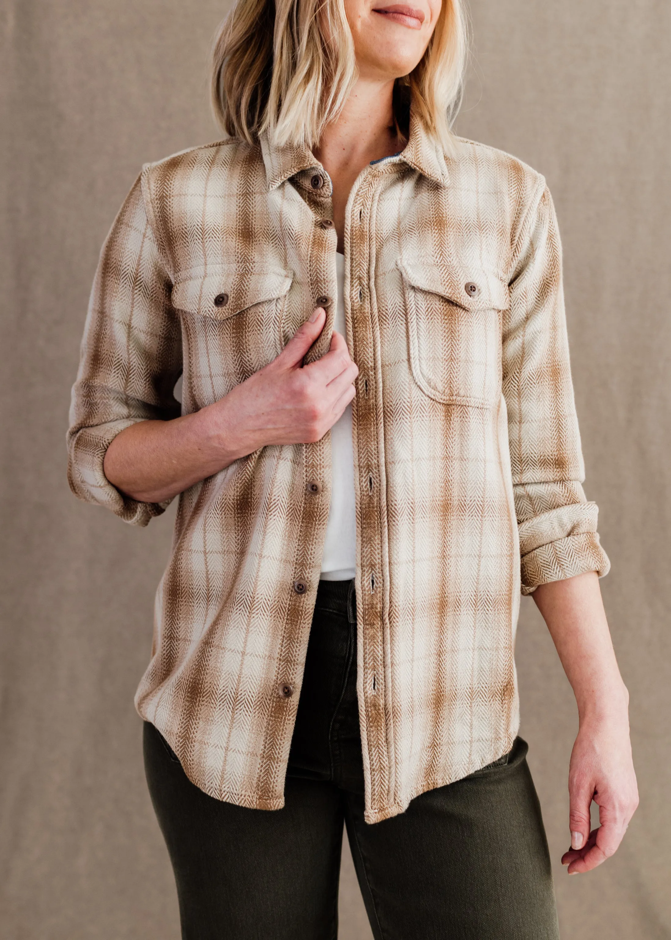 Unisex Blanket Shirt in Oatmeal Culver Plaid | Outerknown