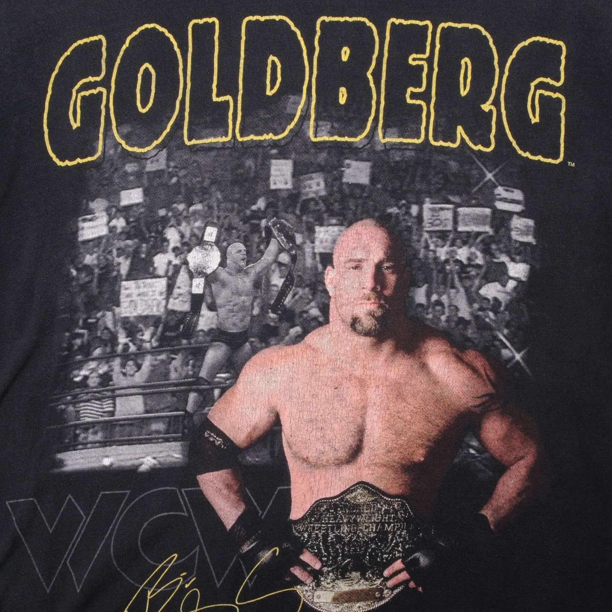 VINTAGE WCW WRESTLING GOLDBERG LONG SLEEVE TEE SHIRT 1998 SIZE MEDIUM