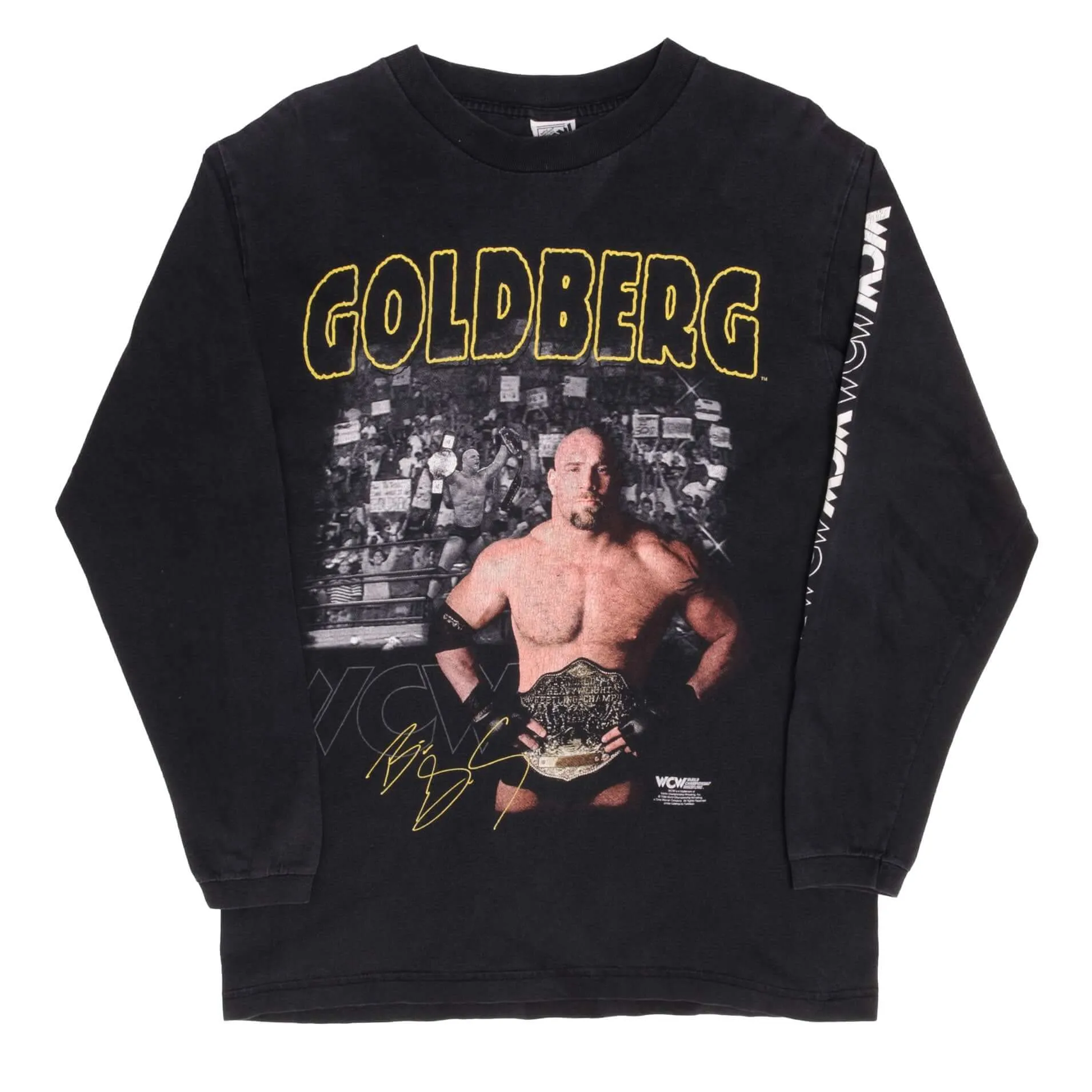 VINTAGE WCW WRESTLING GOLDBERG LONG SLEEVE TEE SHIRT 1998 SIZE MEDIUM