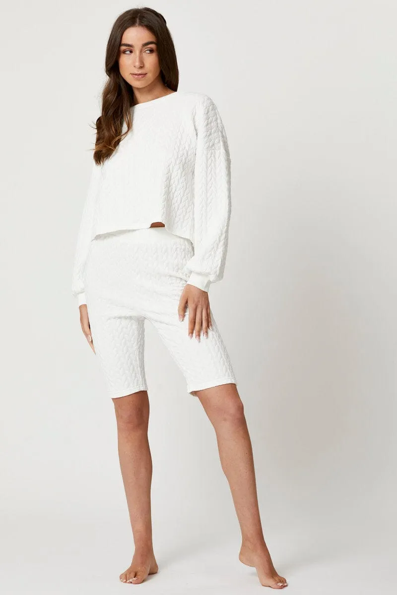 White Cycling Shorts