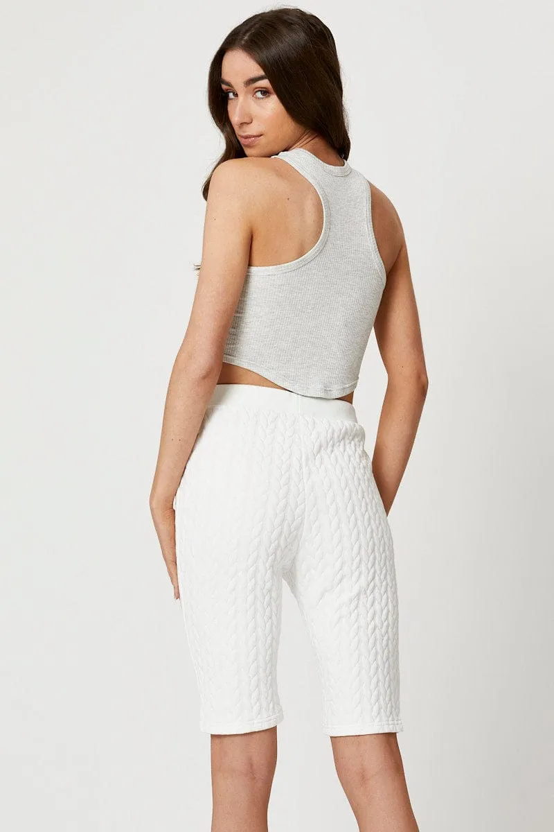 White Cycling Shorts