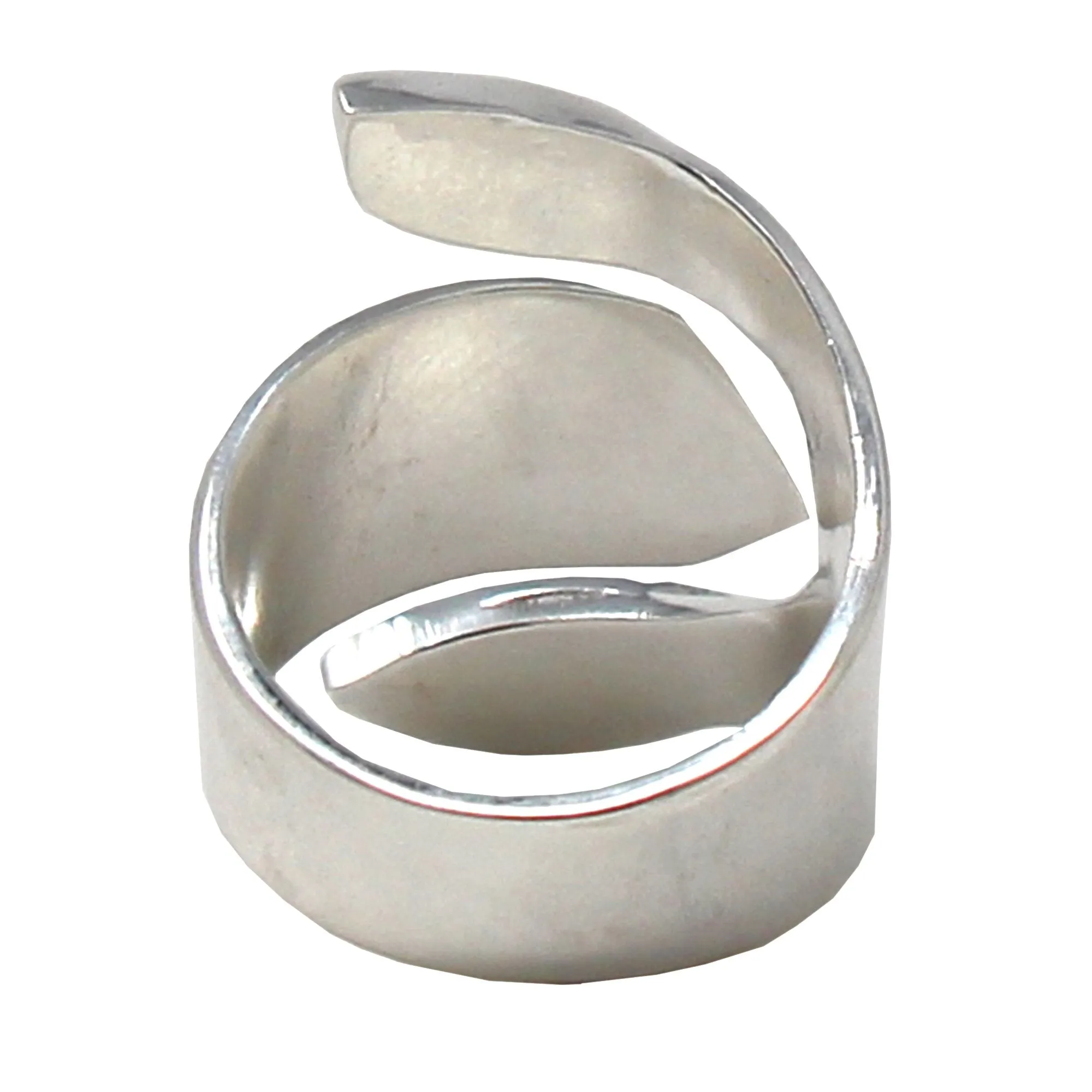 Wide Red Jasper and Silver Ring Size 8