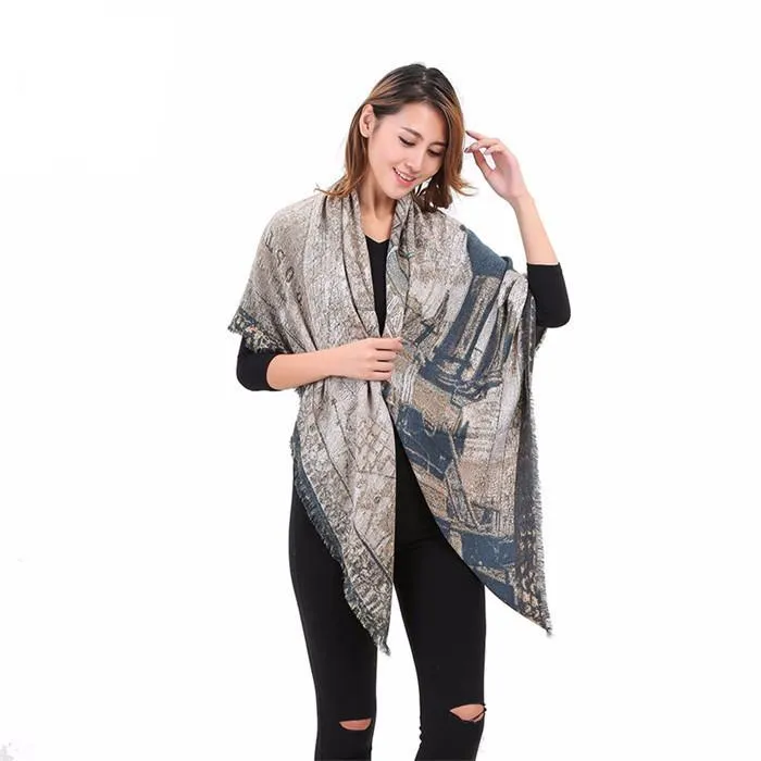 Winter Cotton Cashmere Women's Shawl