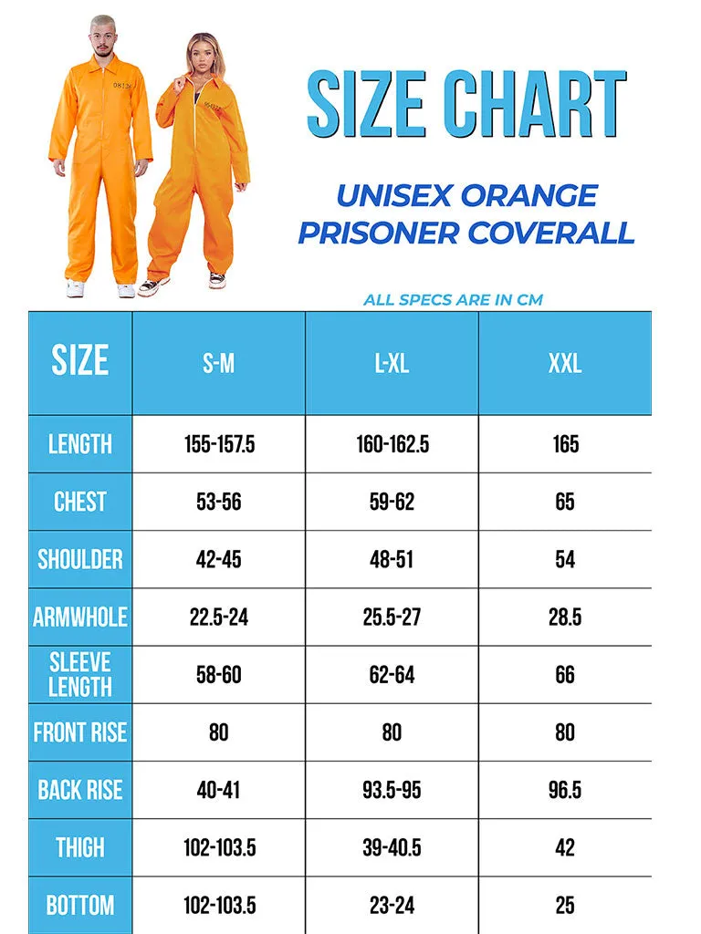 Women's Orange Prisoner Overall Jumpsuit