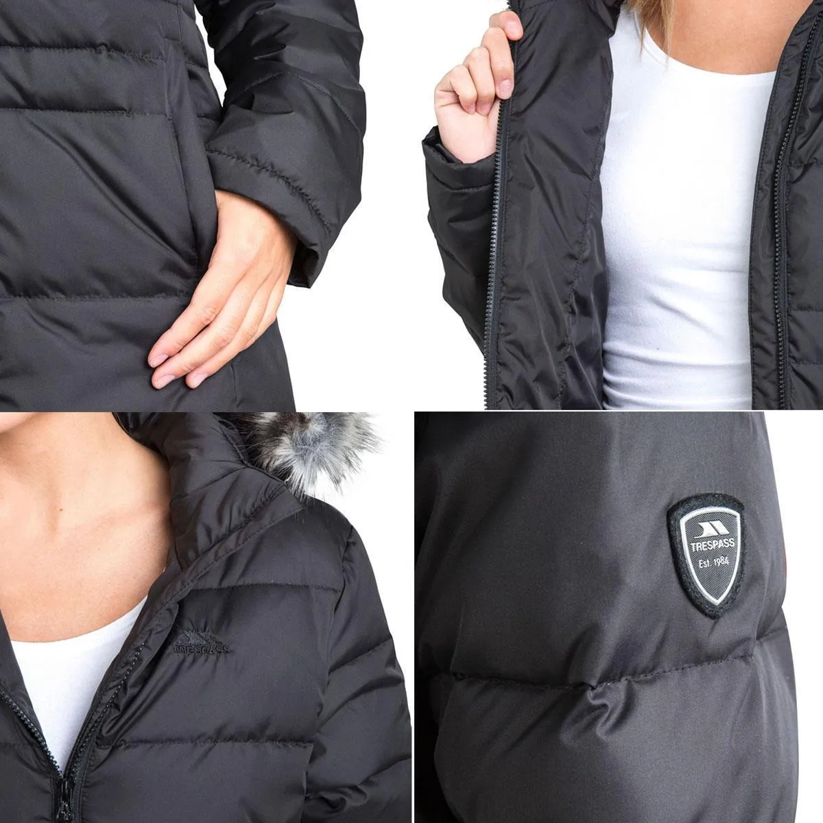 Womens Phyllis Long Length Down Parka Coat