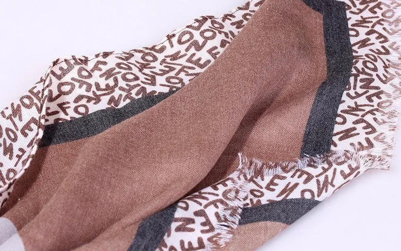 Women's Vintage Geometric Design Cotton Scarf