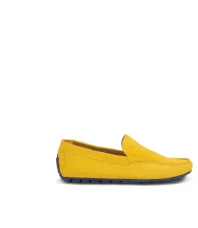 Yellow suede loafers